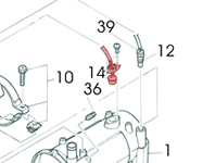 14) Thermostat (overheat thermostat)